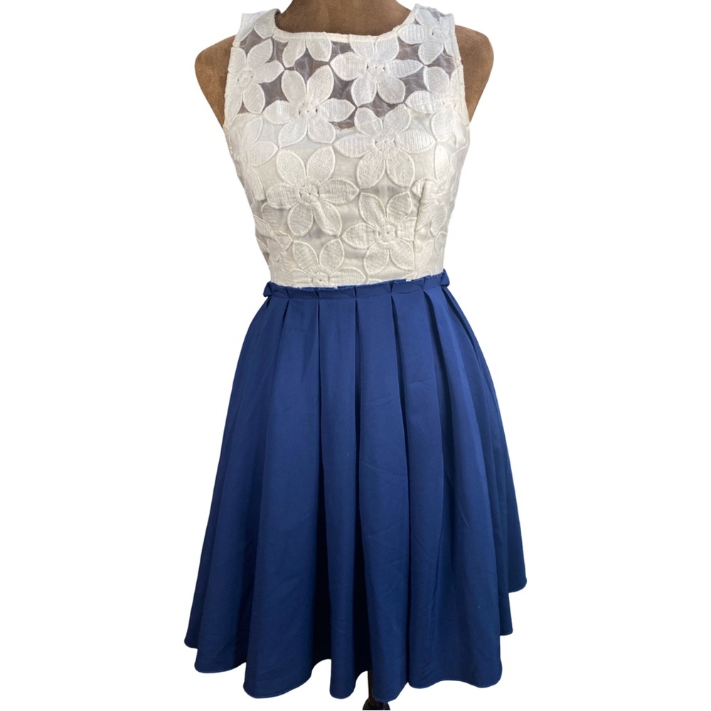 Altar'd State‎ Blue and White Floral Midi Dress